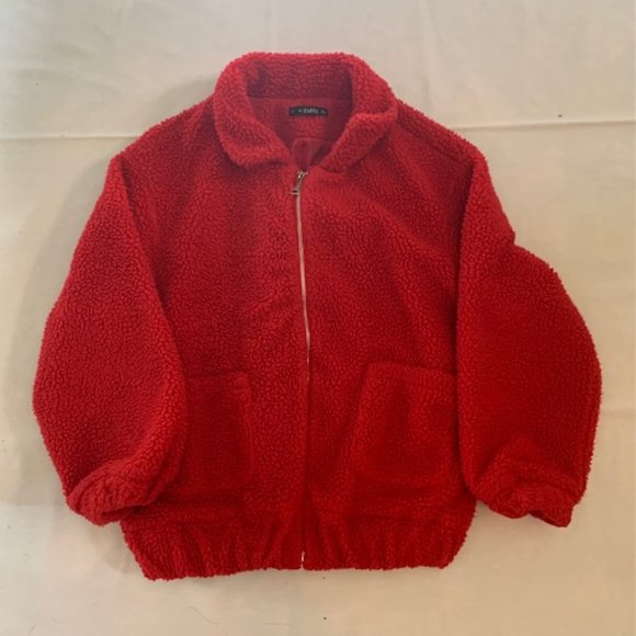 Zaful Women's Red Fleece Jacket - Picture 1 of 6